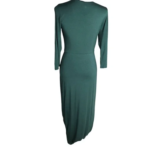 LOVERS+FRIENDS NWT Sexy Green Sexy Deep V Neck High Low Maxi Party Dress $178 M